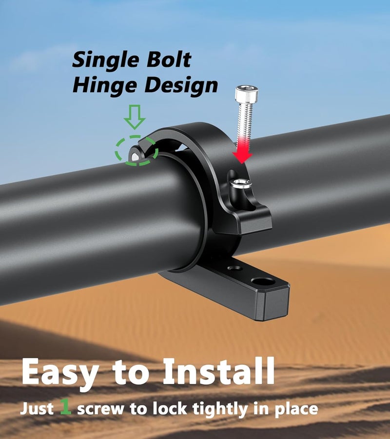 VAZESWIN 2 PCS UTV Light Bar Mounts, Solid Aluminium Alloy LED Light Mounting Brackets for ATV UTV Truck, Off-Road Roll Bar Clamps Fit for 1.5" / 1.75" / 1.85" / 2" / 2.1" Roll Cage Roof Rack Bumper - Image 2